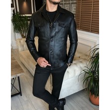 Terzi Adem %100 orjinal kuzu deri mont ceket siyah T6318