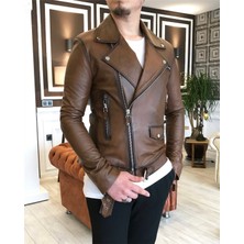 Terzi Adem %100 orjinal kuzu derisi kuzey mont ceket Taba T5013