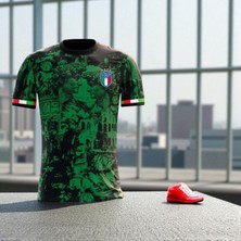 Bite Nose Italya Nostalji Motifli T-Shirt Yeşil