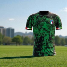 Bite Nose Italya Nostalji Motifli T-Shirt Yeşil