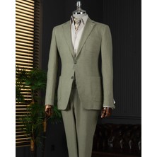 Italyan Stil Slim Fit Mono Yaka Erkek Ceket Haki T13790