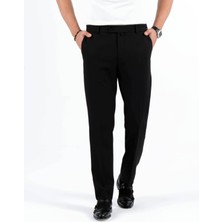 Italyan Stil Slim Fit Erkek Kumaş Pantolon Siyah T13514