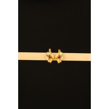 Yaldızlı Taşsız Altın Küpe CGKKP0220