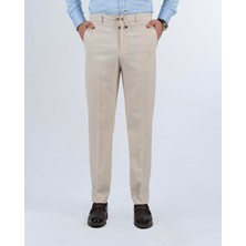 Italyan Stil Slim Fit Gofre Kumaş Erkek Pantolon Bej T13955
