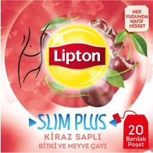Lipton Slim Plus Kiraz Saplı 20'li Bardak Poşet Çay 3 Paket