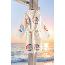 Varol Organik %100 Pamuk Kapşonlu Sabalık Bornoz Plaj Elbisesi - Dualis - S/m