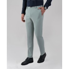 Italyan Stil Slim Fit Bel Detaylı Erkek Pantolon Yeşil T13952