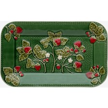 Bordallo Pinheiro Strawberries Yeşil Seramik Servis Tabağı 34 Cm