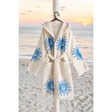 Varol Organik %100 Pamuk Kapşonlu Sabalık Bornoz Plaj Elbisesi - Heliona V2 - S/m