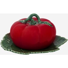 Bordallo Pinheiro Tomato Kırmızı Seramik Tereyağlık 20 Cm