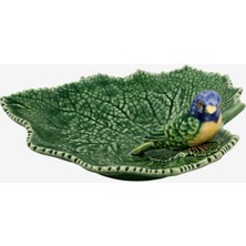 Bordallo Pinheiro Geranium Yeşil Seramik Servis Tabağı 19 Cm