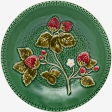 Bordallo Pinheiro Strawberries Yeşil Seramik Kahvaltı Tabağı 20 Cm