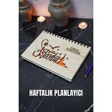 Istanbul Tasarım Ahşap Plan Defteri - Tarihsiz Ajanda - Haftalık Planlayıcı (Planlayıcı Defter) A5