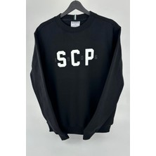 Erkek Siyah 3 Iplik Şardonlu Pamuklu Sweatshirt