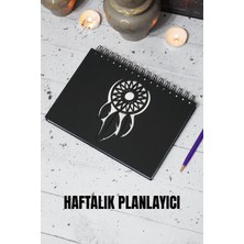 Rüya Kapanı Siyah Ahşap Plan Defteri - Tarihsiz Ajanda - Haftalık Planlayıcı - A5