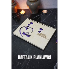 Kuğu Aşk Ahşap Plan Defteri - Tarihsiz Ajanda - Haftalık Planlayıcı (Süresiz Planlayıcı) A5