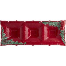 Bordallo Pinheiro Garland Kırmızı Seramik Servis Tabağı 40 Cm