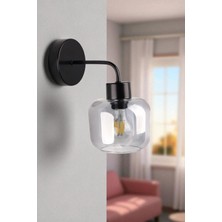 Parla Siyah Füme Camlı Aplik