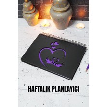 Kuğu Aşk Ahşap Plan Defteri - Ajanda - Haftalık Planlayıcı (Tarihsiz Defter) A5