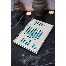 Müzik Ritmi Desenli Ahşap Kapaklı Defter - Çizgisiz Defter - Ajanda- A5 Anı Defteri