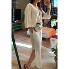 Elan Dokuma Bluz - Pantolon Takım – %20 Ipek %80 Viskon