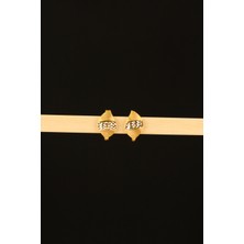  Yaldızlı Taşsız Altın Küpe CGKKP0209