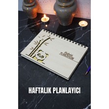 Panda Tasarım Ahşap Plan Defteri - Tarihsiz Ajanda - Haftalık Planlayıcı (Süresiz Planlayıcı) A5