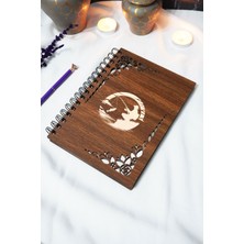 Balıkçı Ahşap Kapaklı Defter - Çizgisiz Defter - 60 Yaprak (120 Sayfa) - A5 15X21 cm