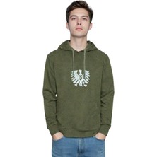 Texera Nakışlı Polar Erkek Kanguru Cepli Kapüşonlu Sweatshirt