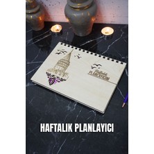 Galata Kulesi Ahşap Plan Defteri - Tarihsiz Planlama Defteri - Ajanda - Haftalık Planlayıcı - A5