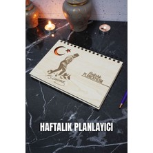 Mustafa Kemal Atatürk Ahşap Plan Defteri - Ajanda - Haftalık Planlayıcı (Ahşap Rengi Banu) A5