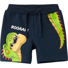 Name It Erkek Bebek Şort Lisanslı Dinozor Desenli Lastikli Bel 5 Yaş Regular Kalıp