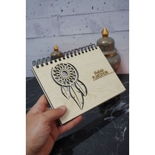 Rüya Kapanı Ahşap Plan Defteri - Süresiz Ajanda - Haftalık Planlayıcı (Planlayıcı Defter) A5