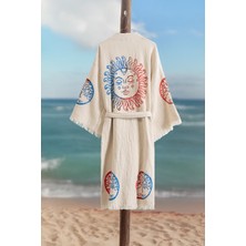 Varol Organik %100 Pamuk Kimono Yaka Sabalık Bornoz Plaj Elbisesi - Dualis - L/xl