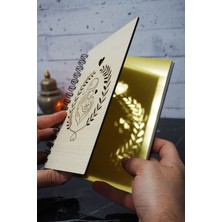 Anne Bebek Temalı Ahşap Kapaklı Defter - Noktalı Defter - Ajanda -  (A5 - 120 Sayfa)