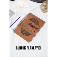 Istanbul Tasarım Ahşap Kapak Plan Defteri - Süresiz Ajanda - Günlük Planlama Defteri (Ceviz) A5