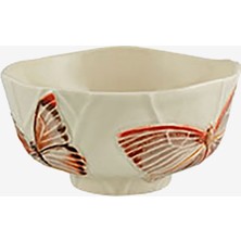 Bordallo Pinheiro Cloudy Butterflies Beyaz Seramik Servis Kasesi 15 Cm