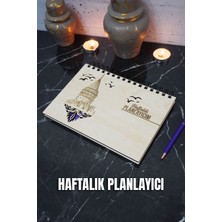 Galata Kulesi Ahşap Plan Defteri - Süresiz Planlama Defteri - Ajanda - Haftalık Planlayıcı - A5
