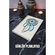 A5 Rüya Kapanı Ahşap Kapak Günlük Planlayıcı Defter - Süresiz Ajanda - Tarihsiz Planlama Defteri