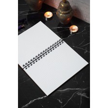 Gitar Ahşap Kapaklı Spiralli Okul Defteri - Noktalı Defter - 60 Yaprak (120 Sayfa) - A5 15X21 cm