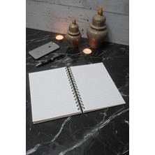 Gül Temalı Ahşap Kapaklı Defter - Çizgili Defter - Ajanda - Okul Defteri (A5 - 120 Sayfa)