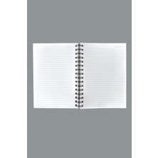 Gül Temalı Ahşap Kapaklı Defter - Çizgili Defter - Ajanda - Okul Defteri (A5 - 120 Sayfa)