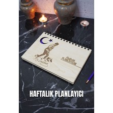 Mustafa Kemal Atatürk Ahşap Tarihsiz Plan Defteri - Süresiz Ajanda - Haftalık Planlayıcı - A5