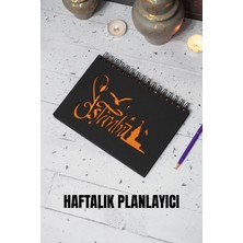 Istanbul Tasarım Siyah Ahşap Plan Defteri - Tarihsiz Ajanda - Haftalık Planlayıcı - A5