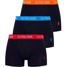 Erkek Boxer Lisanslı %95 Pamuk %5 Elastan 3'lü Kutulu Paket / Lacivert
