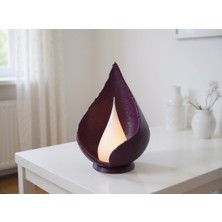 Luinon Mira El Yapımı Modern Minimal Abajur, Reçine Gövde & Heykelsi Tasarım, Opal ve Beyaz Difüzörlü