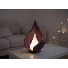 Luinon Mira El Yapımı Modern Minimal Abajur, Reçine Gövde & Heykelsi Tasarım, Opal ve Beyaz Difüzörlü
