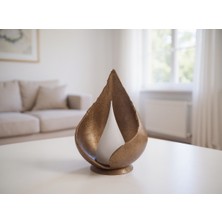 Luinon Mira El Yapımı Modern Minimal Abajur, Reçine Gövde & Heykelsi Tasarım, Opal ve Beyaz Difüzörlü