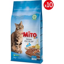 Adult  Cat Tavuklu  ve Balıklı Yetişkin Kedi Maması, 1 kg x 10 Adet, Tüm Irklar Için, Doğal, Şeker Içermez