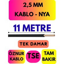 Öznur 2,5 mm Nya Kablo Metre Seçenekli (Siyah)